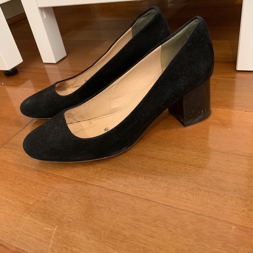 J.Crew Retail Suede Lucite Block Heels